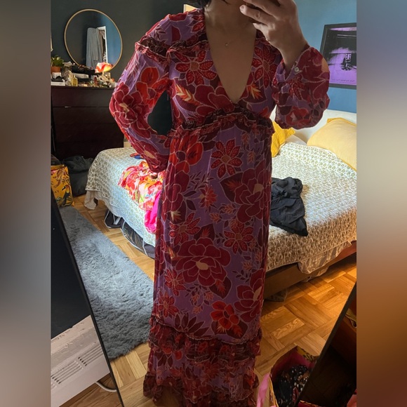 Farm Rio sweet floral maxi dress, Small NWOT - Picture 5 of 7